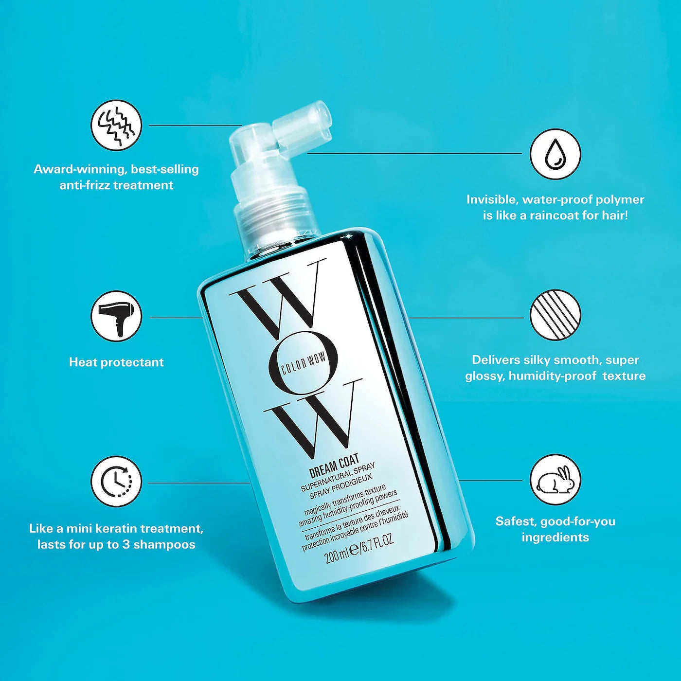 Dream Coat Supernatural Spray Anti-Frizz Treatment (Spray Para Cabello)