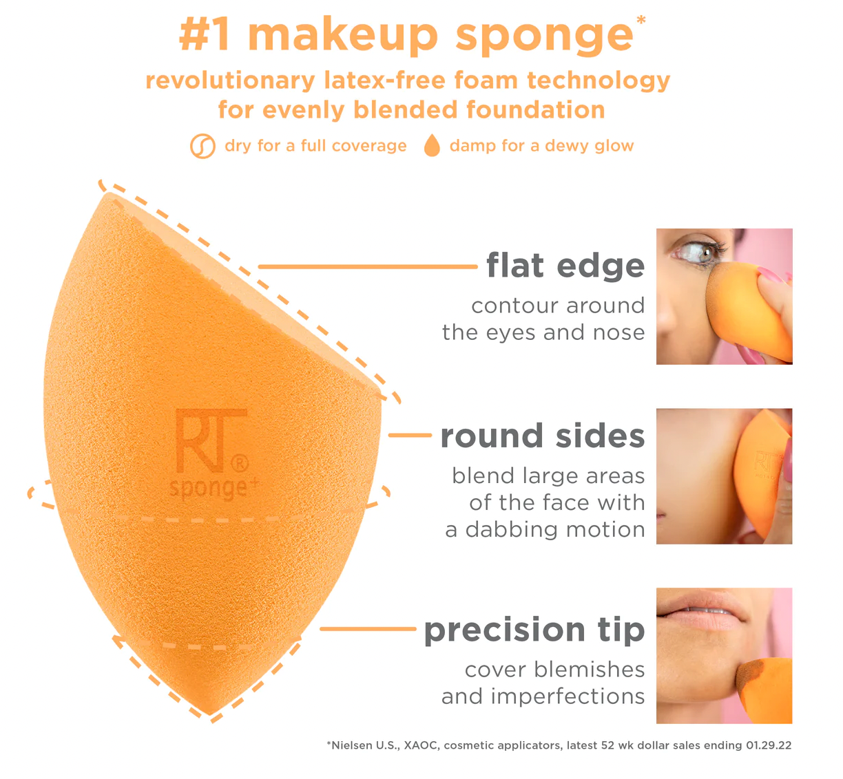 Miracle Complexion Sponge Makeup Blender + Travel Case (Esponja para Maquillaje)