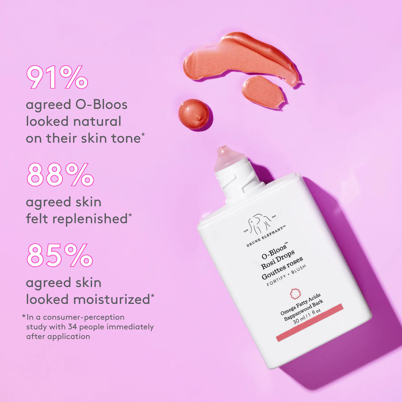O-Bloos Rosi Glow Drops with Vitamin F (Rubor Líquido)