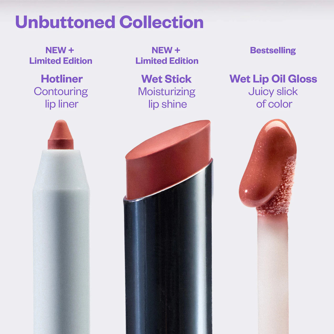 Unbuttoned Lip Liner, Lipstick, and Gloss Gift (Kit o Set)