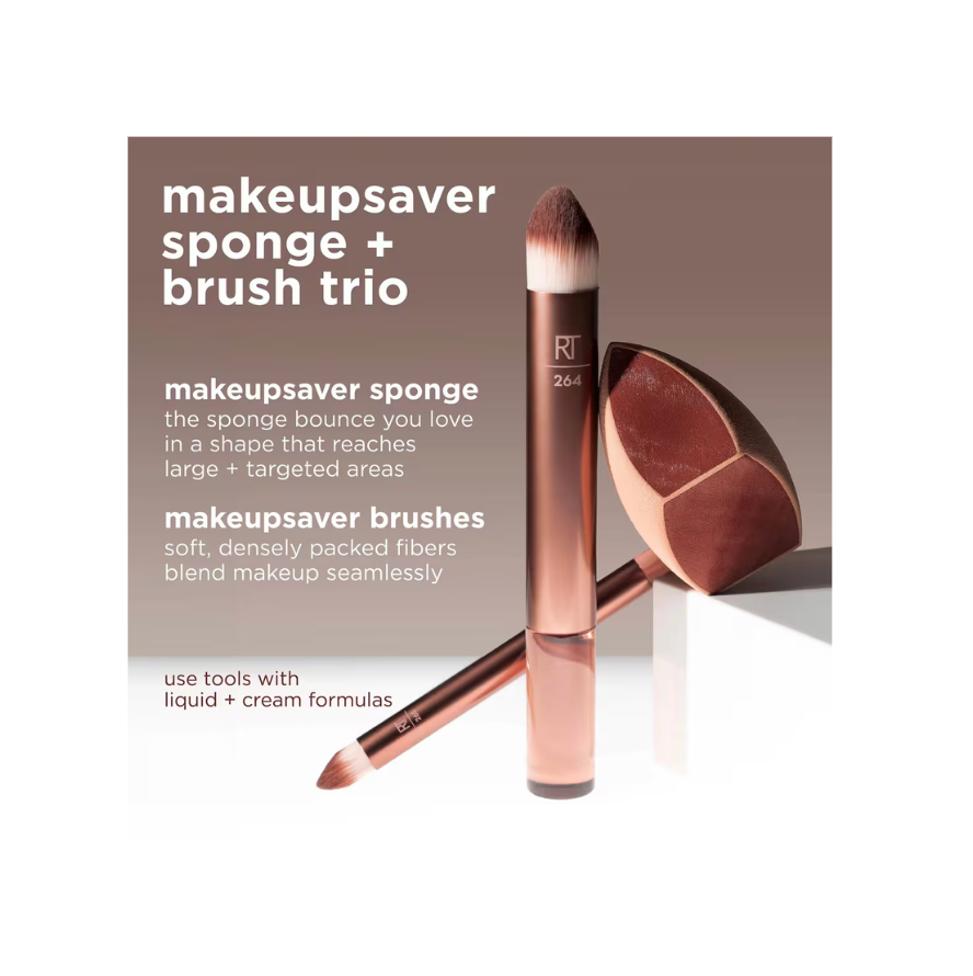 Makeupsaver Blending Sponge + Makeup Brush Trio (Kit o Set de Brochas)