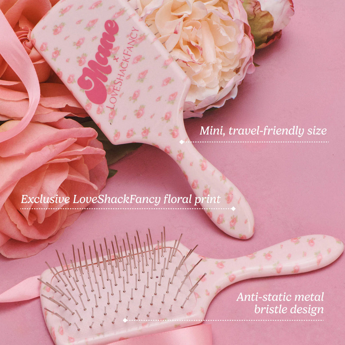 Mane x Love Shack Fancy Mini Detangling Brush (Peine para Cabello)