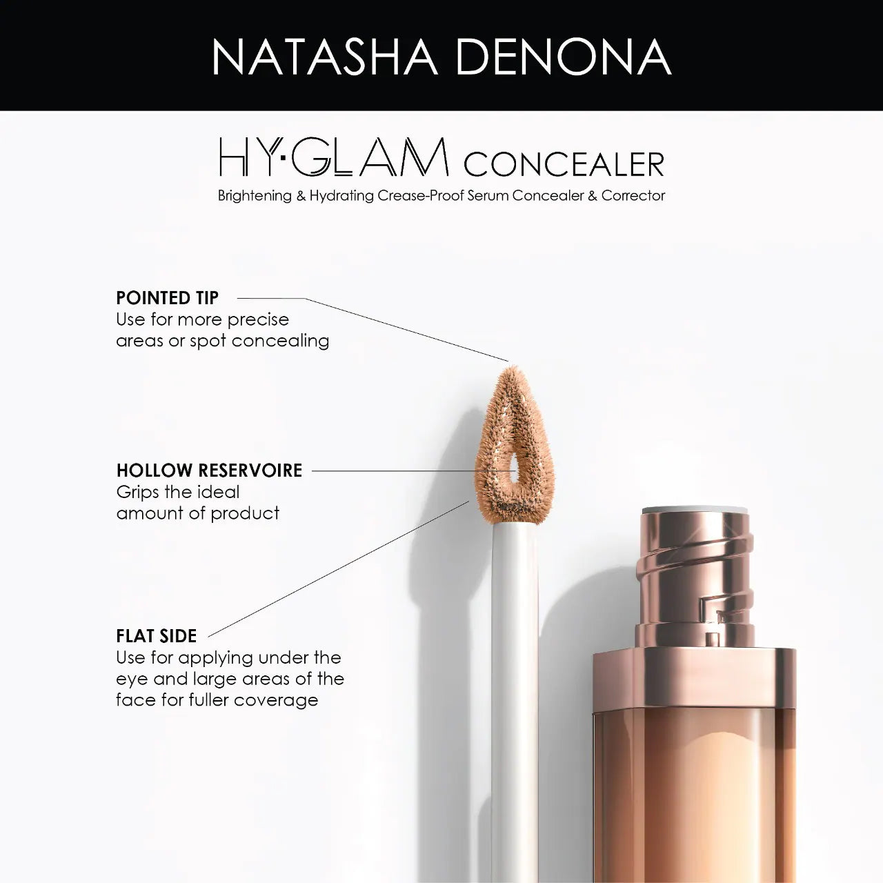 Hy-Glam Brightening & Hydrating Crease Proof Concealer (Corrector Líquido)