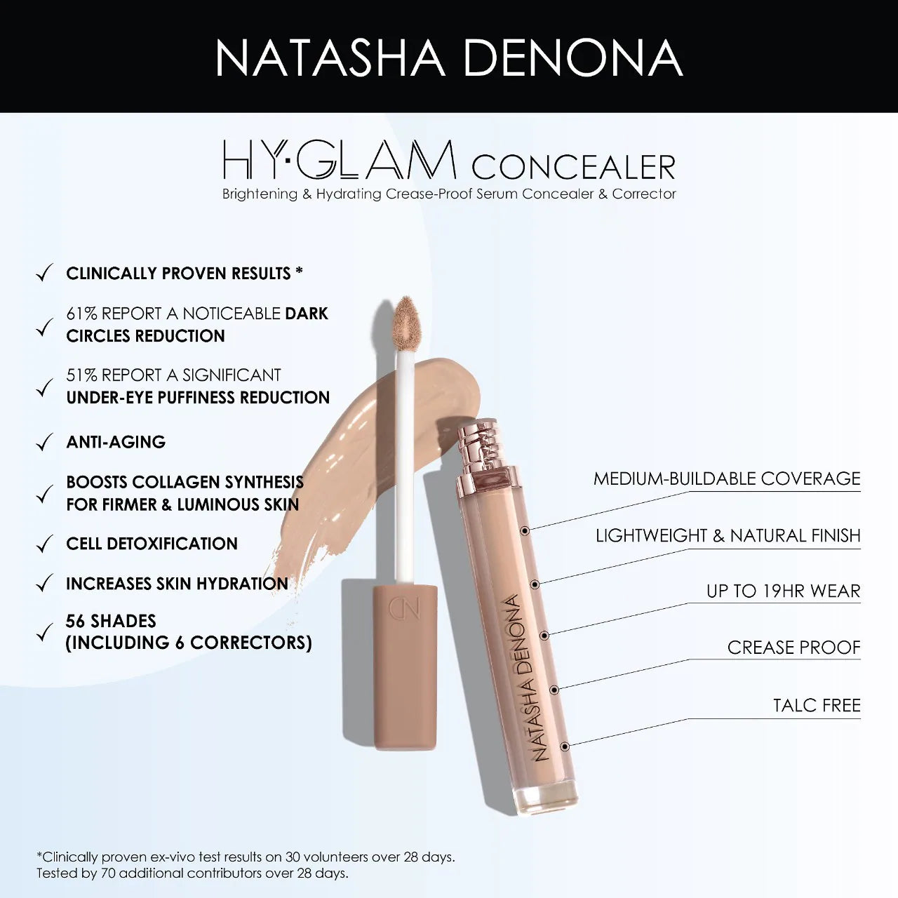 Hy-Glam Brightening & Hydrating Crease Proof Concealer (Corrector Líquido)