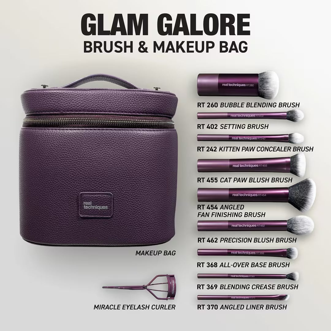 Glam Galore Brush & Makeup Bag Gift (Kit o Set)
