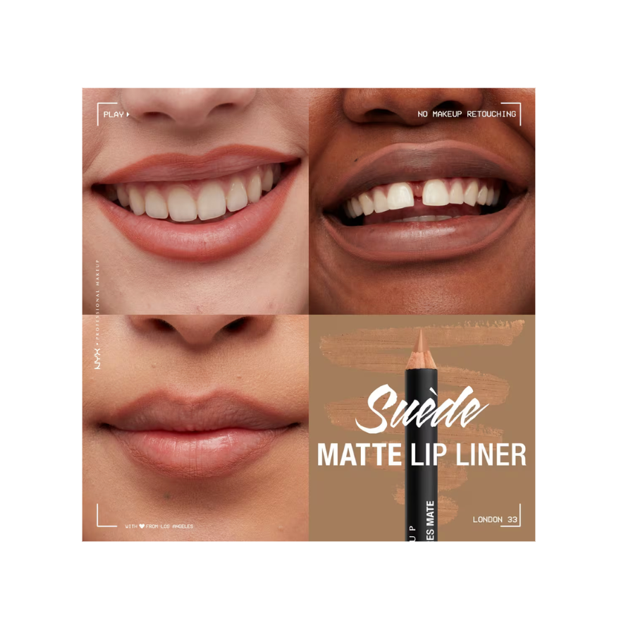 Suede Matte Lip Liner Velvet Soft Vegan (Delineador de Labios)