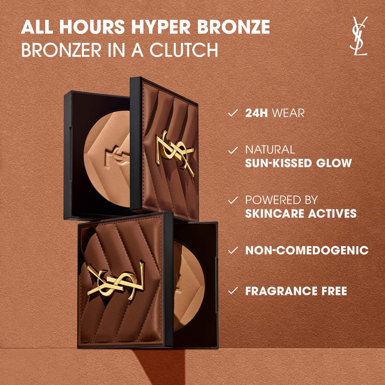 All Hours 24H Hyper Sunkissed Glow Bronzer (YSL Bronceador o Contorno En Polvo)