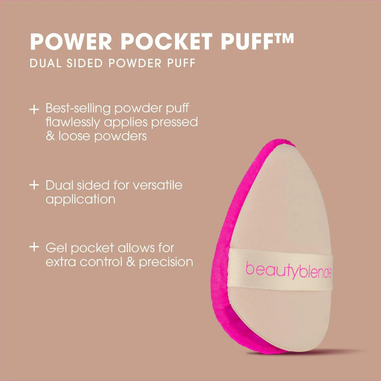 Power Pocket Puff Dual-Sided Powder Puff for Setting and Baking