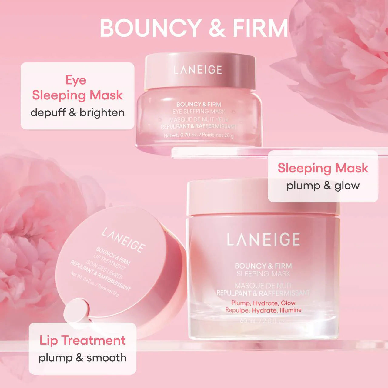 Bouncy & Firm Plump, Firm & Glow Set (Kit de Labios)