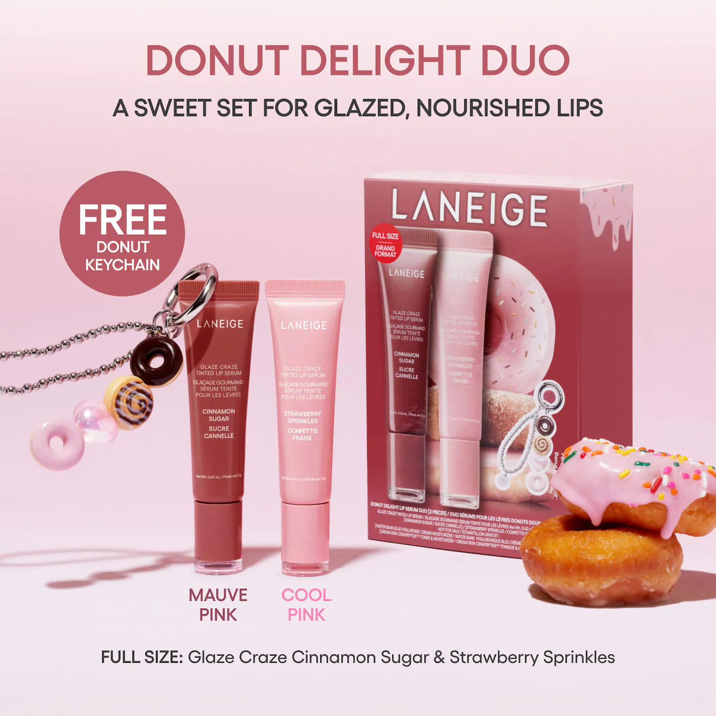 Glaze Craze Donut Delight Hydrating Tinted Lip Serum Duo (Kit o Set)
