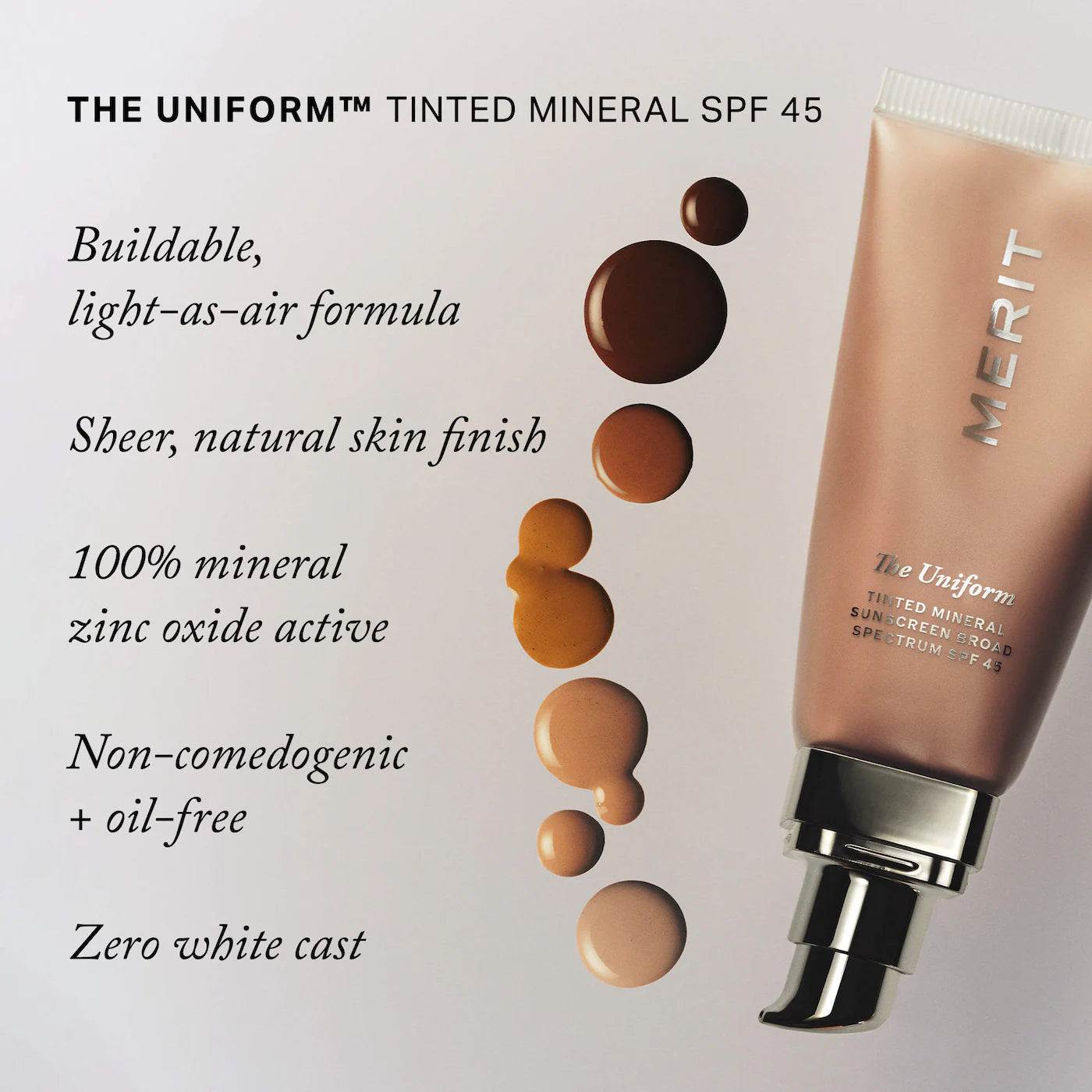 The Uniform™ Tinted Mineral Sunscreen Broad Spectrum SPF 45 (Tinta de Maquillaje)