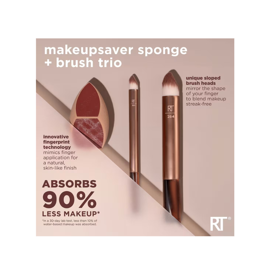 Makeupsaver Blending Sponge + Makeup Brush Trio (Kit o Set de Brochas)