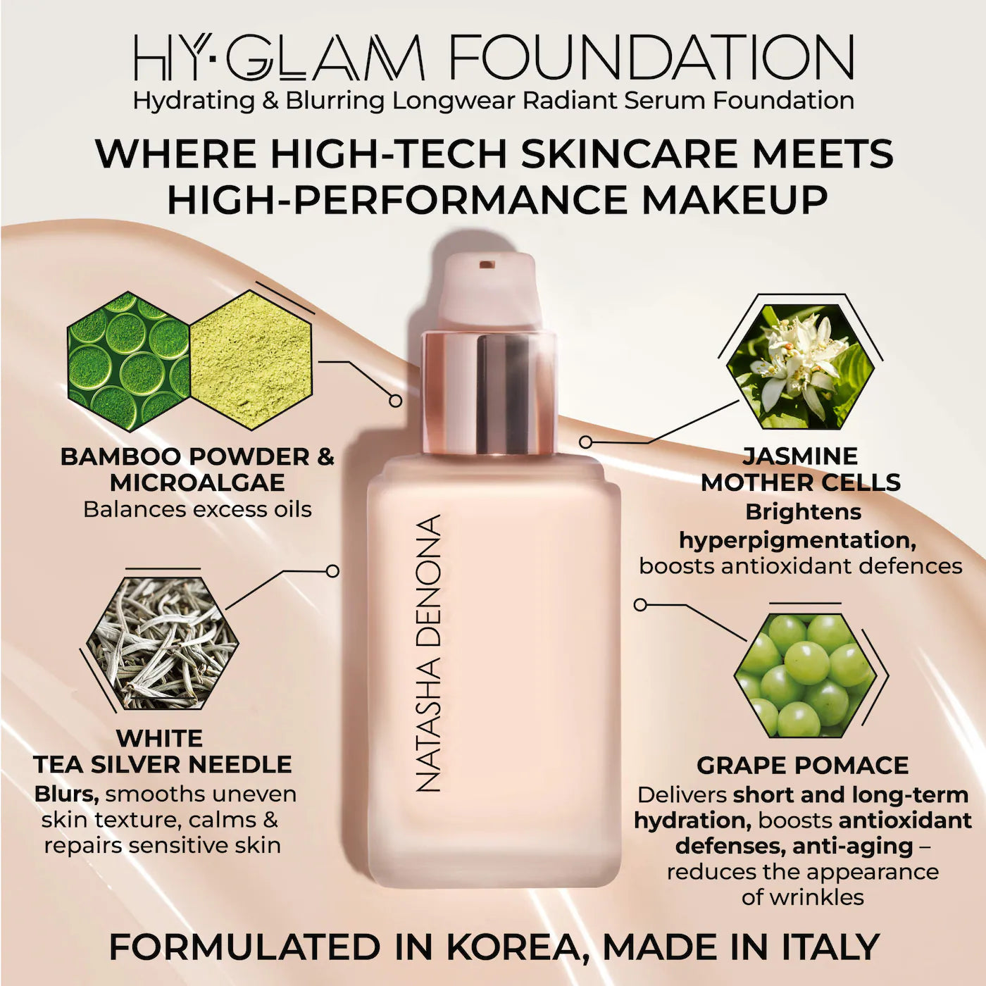 Hy-Glam Foundation Hydrating & Blurring Luminous Longwear Serum Foundation (Base de Maquillaje)