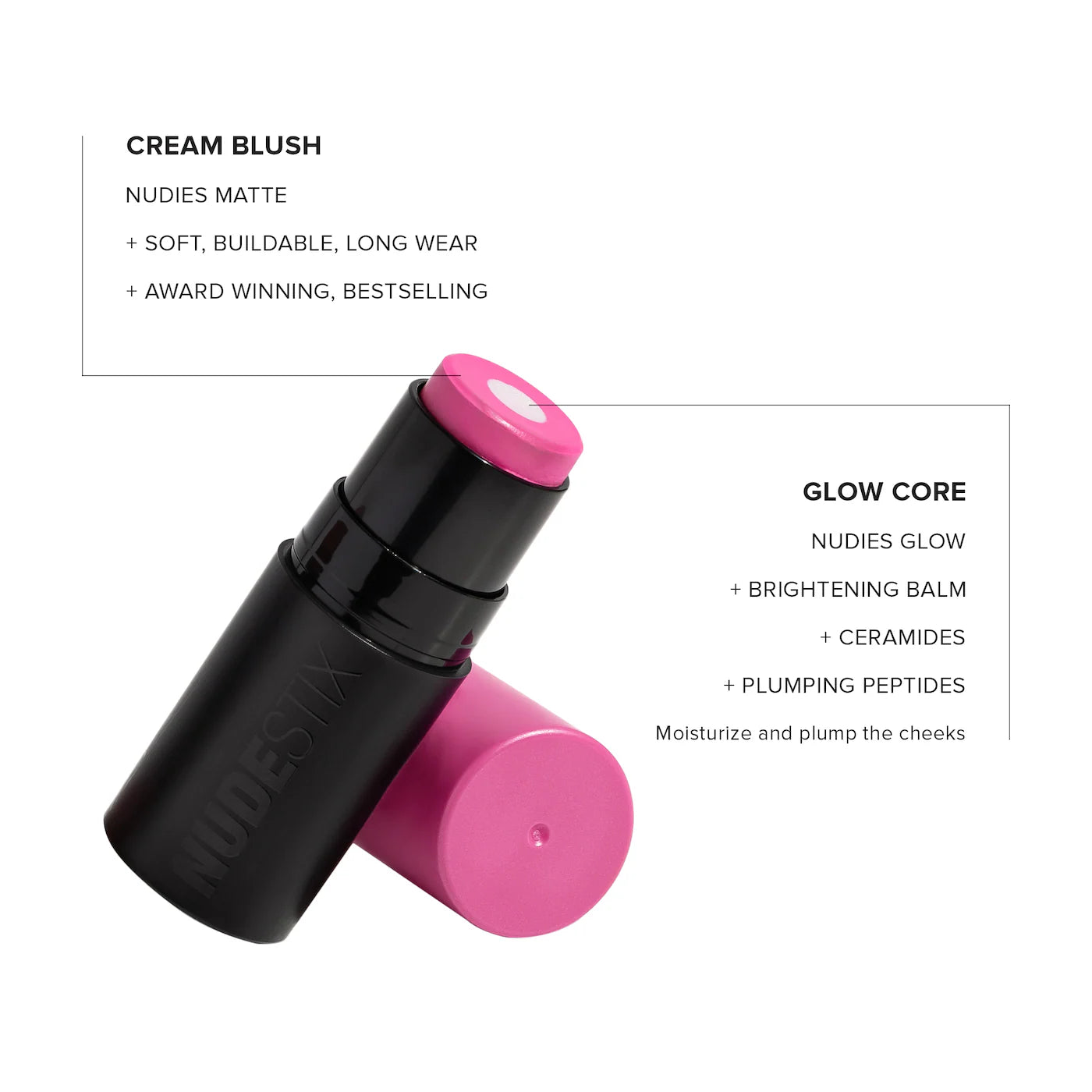 Nudies Matte + Glow Core All Over Face Plumping Peptide Blush