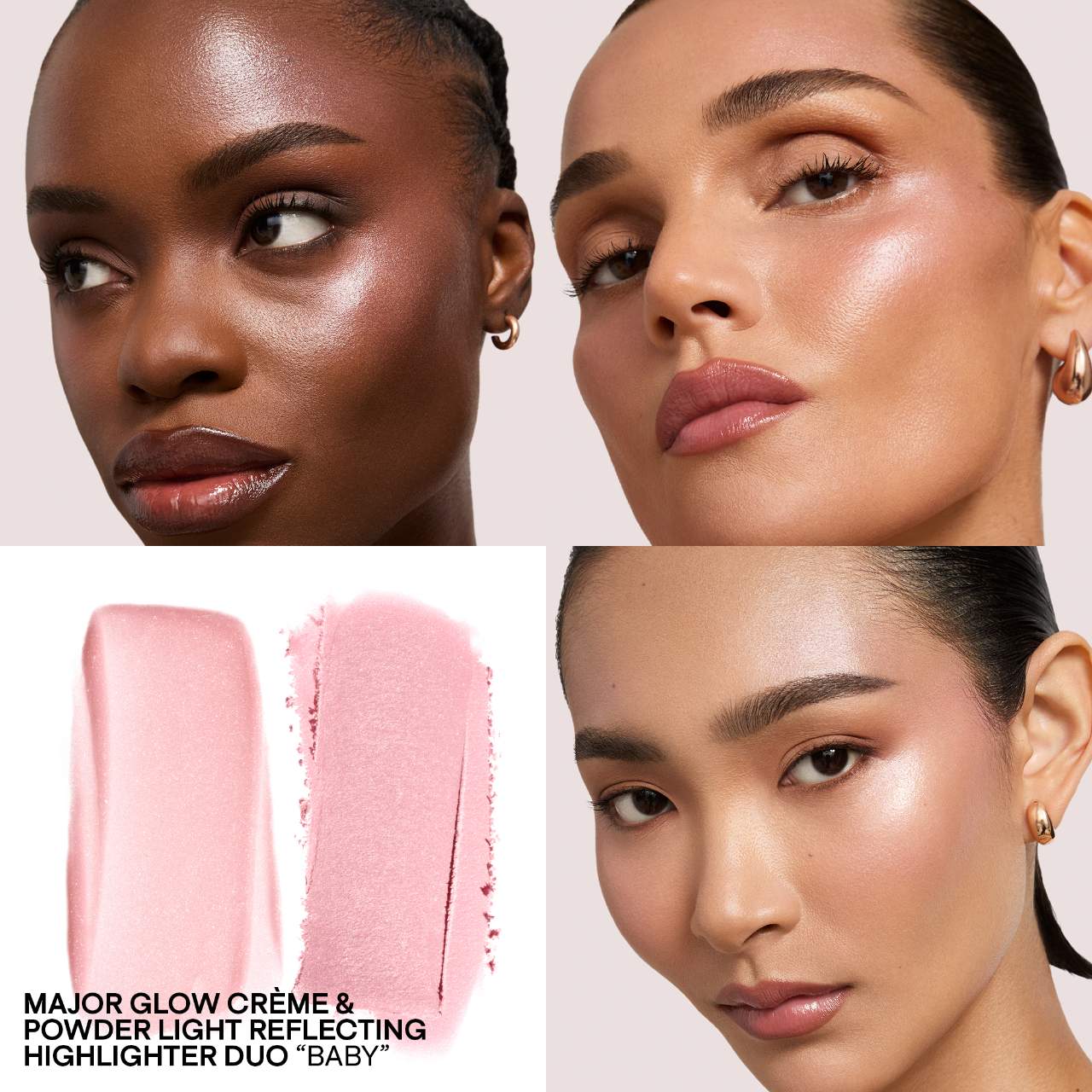 Major Glow Crème & Powder Light Reflecting Translucent Highlighter Duo (Iluminador En Polvo y Crema)