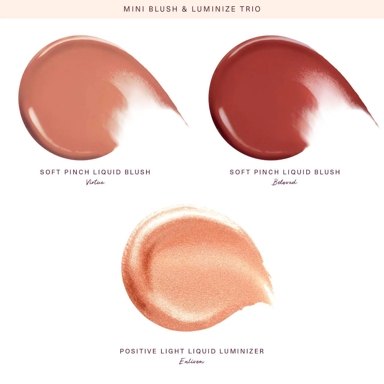 Mini Blush and Luminize Trio (Kit o Set de Rubor e Iluminador)