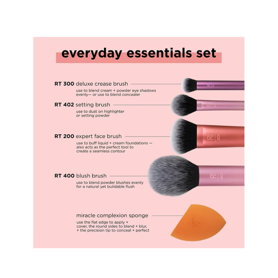 Everyday Essentials Makeup Brush & Sponge (Kit o Set de Brochas)