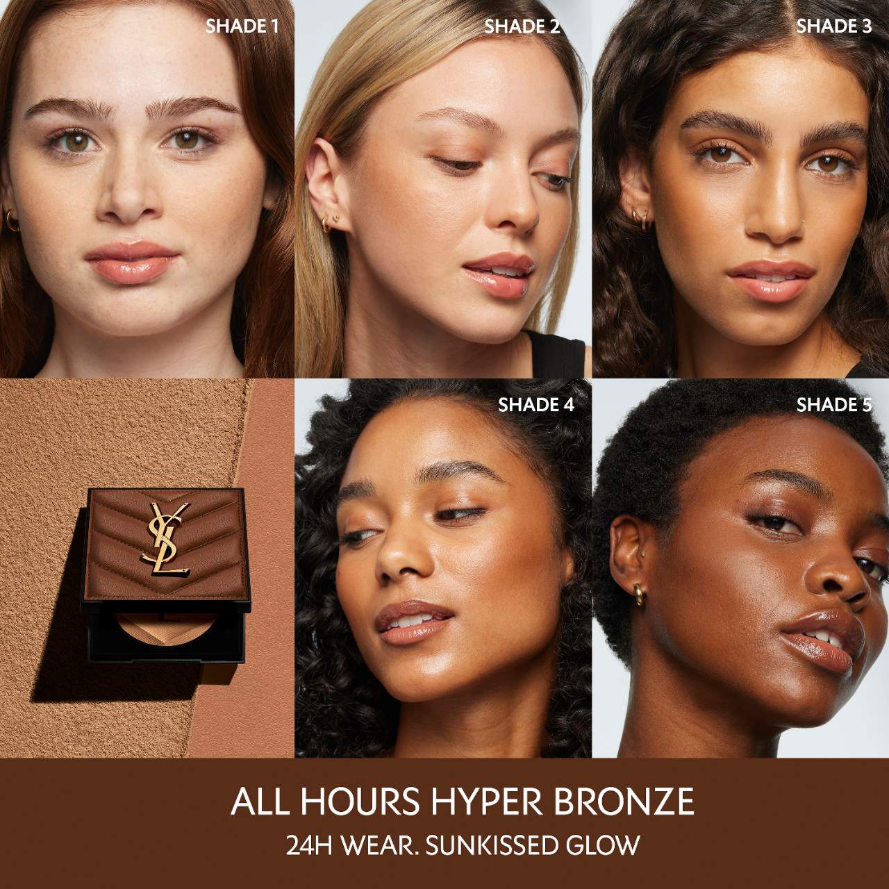 All Hours 24H Hyper Sunkissed Glow Bronzer (YSL Bronceador o Contorno En Polvo)