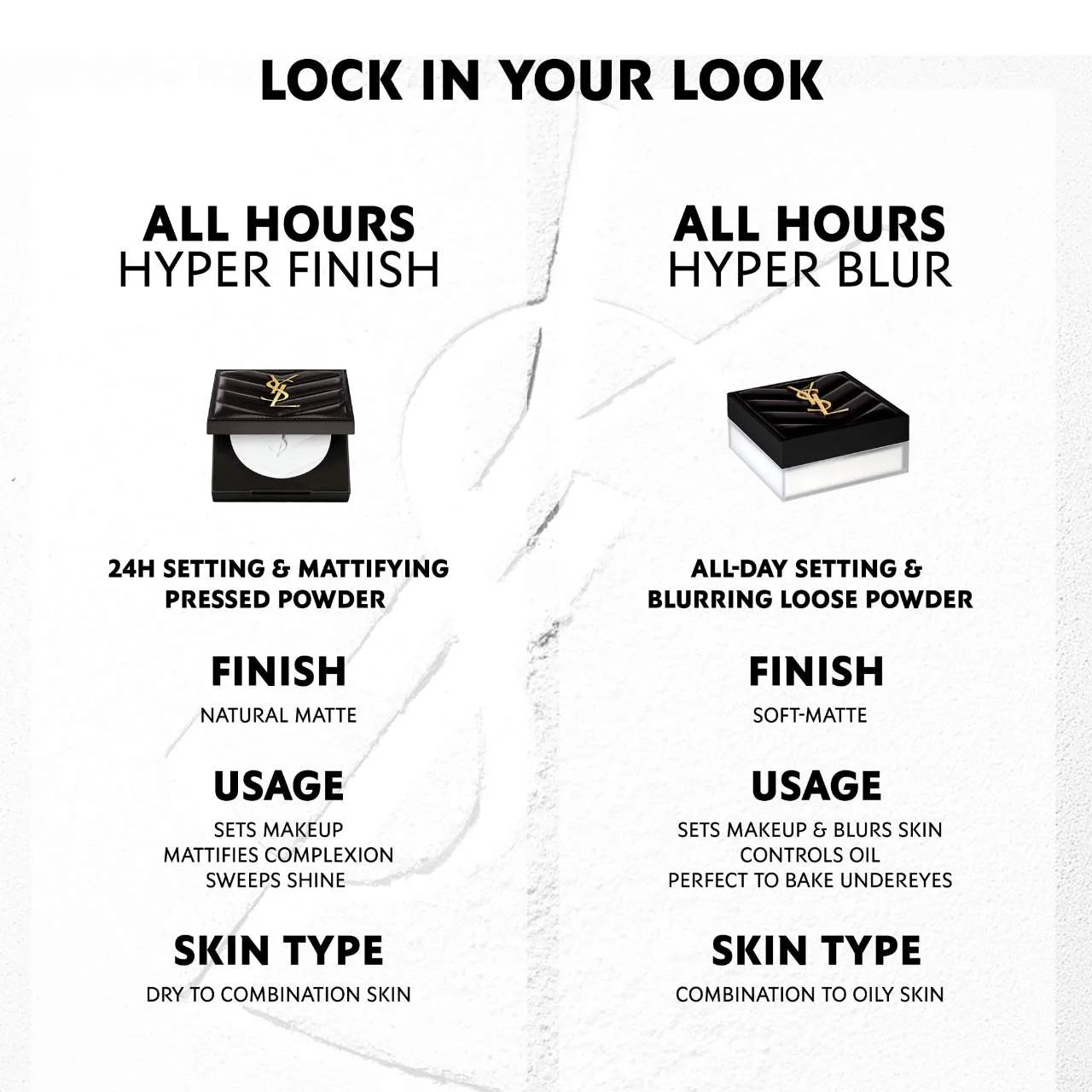 All Hours Hyper Finish 24H Multi-Use Natural Matte Powder (YSL Polvo Compacto)