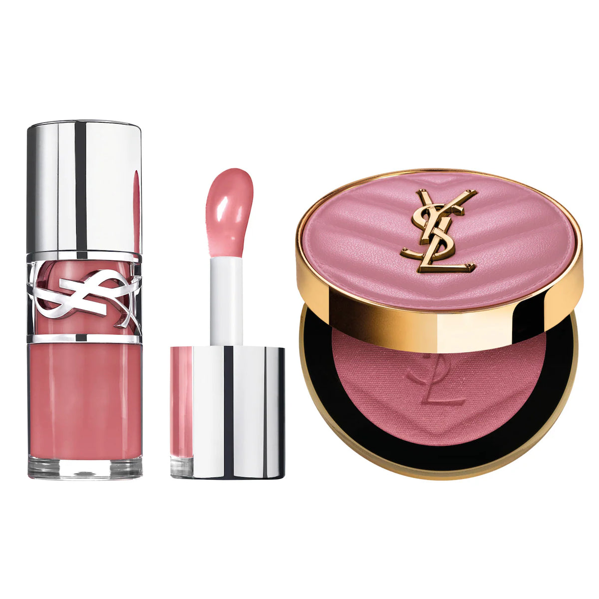 YSL Iconic Pink Lip Gloss & Blush Gift (Kit o Set)